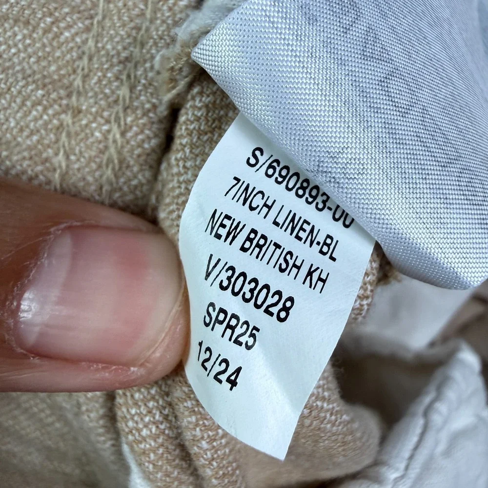Banana Republic Shorts Mens XL Tan Linen Blend Deck 7